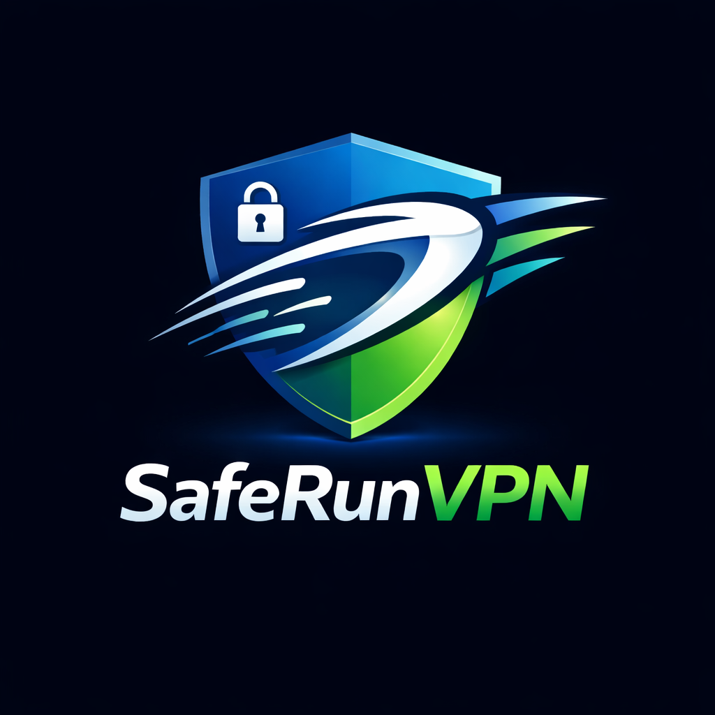 SafeRunVPN Android app showing connection status and IP information
